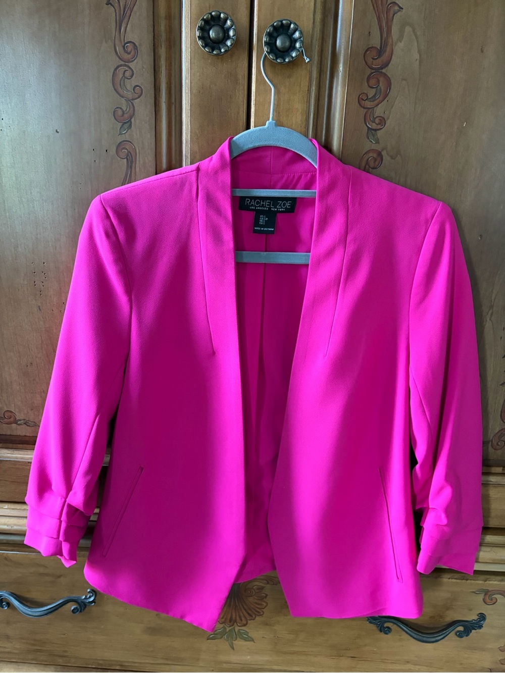Rachel Zoe Fuchsia Open-Front Blazer